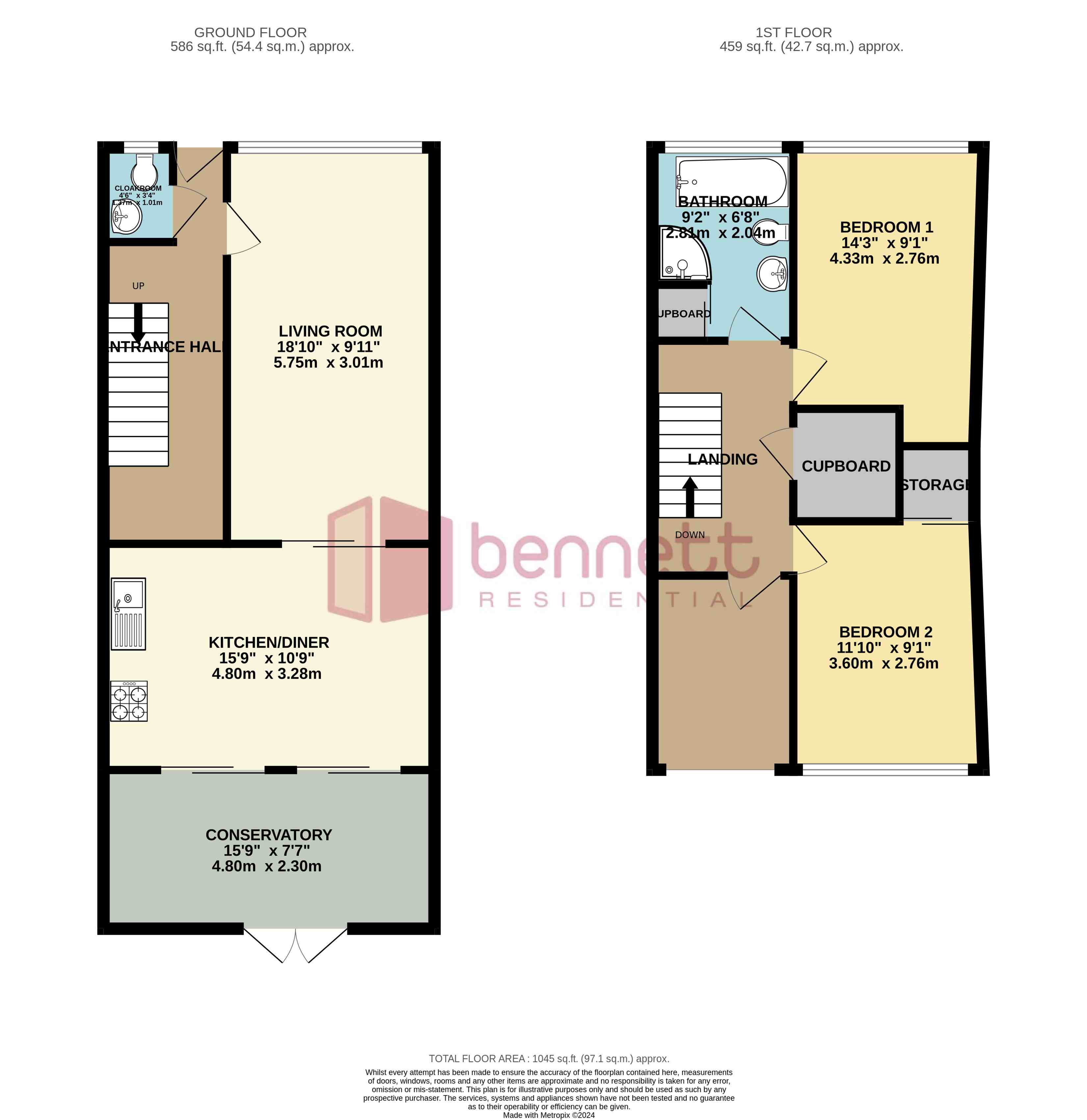 Floorplans For Hamp Brook Way, Bridgwater